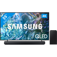 Koop Samsung QLED 4K 55Q64D (2024) + Samsung HW-Q60C (2023) voor laagste prijs