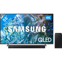 Koop Samsung QLED 4K 55Q64D (2024) + Samsung HW-B530 (2022) voor laagste prijs