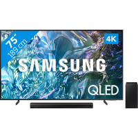 Koop Samsung QLED 4K 75Q64D (2024) + Samsung HW-B530 (2022) voor laagste prijs