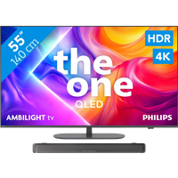 Koop Philips Ambilight 55'' PUS9000 QLED 4K (2025) + Philips TAB5109 voor laagste prijs
