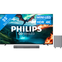 Koop Philips Ambilight 55'' MLED810 4K (2025) + Philips TAB6100 voor laagste prijs