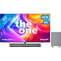 Koop Philips Ambilight 43'' PUS9000 QLED 4K (2025) + Philips TAB6100 voor laagste prijs