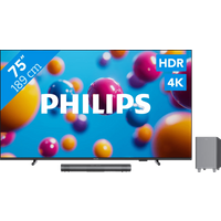 Koop Philips 75'' PUS7000 4K (2025) + Philips TAB6100 voor laagste prijs
