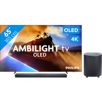 Koop Philips Ambilight 65'' OLED760 4K (2025) + JBL Bar 800 M2 Zwart voor laagste prijs