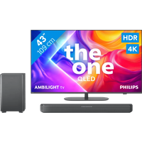 Koop Philips Ambilight 43'' PUS9000 QLED 4K (2025) + Philips TAB5309 voor laagste prijs