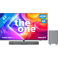 Koop Philips Ambilight 43'' PUS9000 QLED 4K (2025) + Philips TAB6100 voor laagste prijs