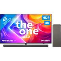Koop Philips Ambilight 43'' PUS9000 QLED 4K (2025) + Philips TAB8200 voor laagste prijs