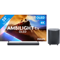 Koop Philips Ambilight 55'' OLED760 4K (2025) + JBL Bar 500 M2 Zwart voor laagste prijs