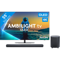 Koop Philips Ambilight 55'' OLED810 4K (2025) + JBL Bar 500 M2 Zwart voor laagste prijs