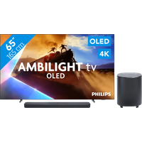 Koop Philips Ambilight 65'' OLED760 4K (2025) + JBL Bar 500 M2 Zwart voor laagste prijs