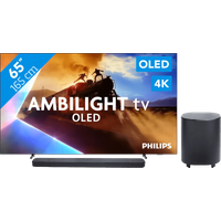 Koop Philips Ambilight 65'' OLED760 4K (2025) + JBL Bar 800 M2 Zwart voor laagste prijs