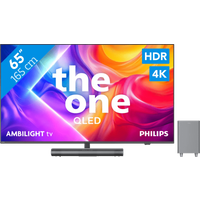 Koop Philips Ambilight 65'' PUS9000 QLED 4K (2025) + Philips TAB6100 voor laagste prijs